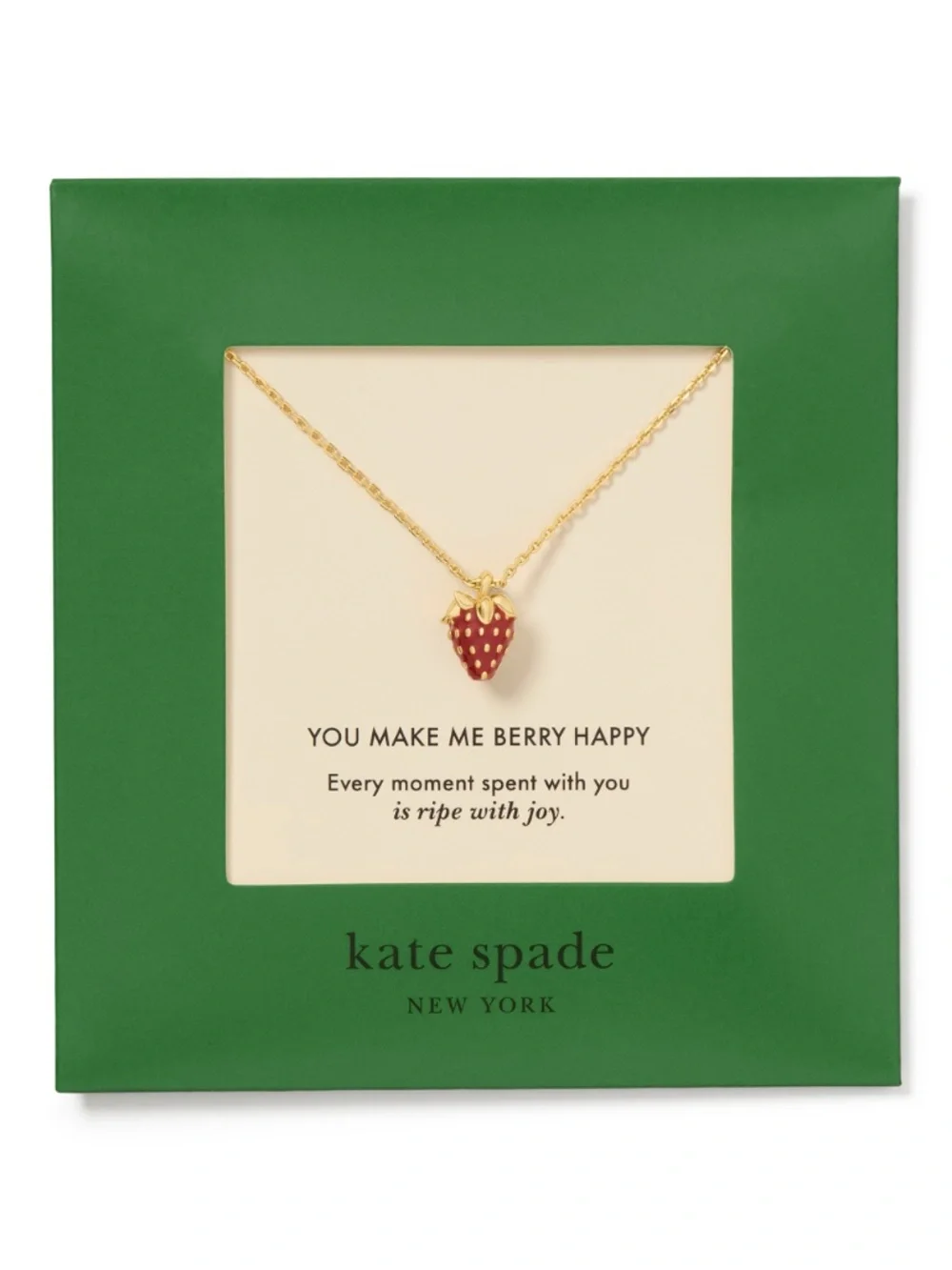 Kate Spade Strawberry Charm Pendant Necklace NWT